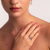 Lavender pear shaped ring
