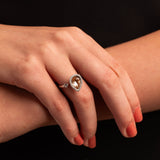 Champagne Pear Shaped Sterling Silver Ring