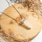 silver moon stone necklace