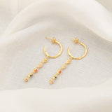 Emily Multi coloured hanging earrings