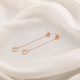 ROSE GOLD HEART SHAPED DROP EARRINGS