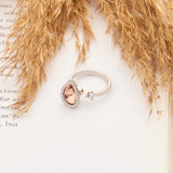 Champagne Pear Shaped Sterling Silver Ring