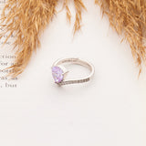Lavender pear shaped ring