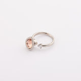 Champagne Pear Shaped Sterling Silver Ring