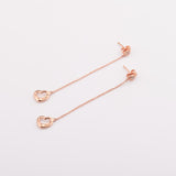ROSE GOLD HEART SHAPED DROP EARRINGS