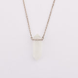 silver moon stone necklace