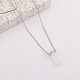 silver moon stone necklace