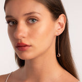 ROSE GOLD HEART SHAPED DROP EARRINGS