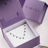 Silver Black Stone Queen's Necklace