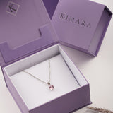 Silver Pink Stone Necklace