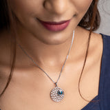 Silver Modern Eye Necklace