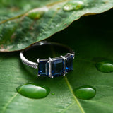 Sterling Silver Blue Gemstones Ring