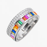 Silver Multi-Color Queen Ring