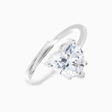 Silver Sparkling Heart Ring