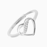 Sterling Silver Heart Band Ring