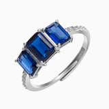 Sterling Silver Blue Gemstones Ring