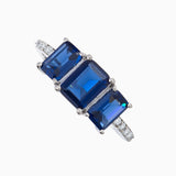Sterling Silver Blue Gemstones Ring
