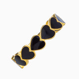 Golden Plated Black Heart's Ring