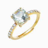 Golden Green Amethyst Ring