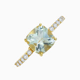 Golden Green Amethyst Ring
