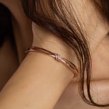 Rose-Gold Double Chain Infinity Bracelet.
