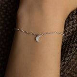 Sterling Silver Crescent Moon Bracelet