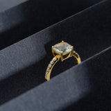 Golden Green Amethyst Ring