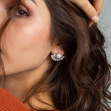 Sterling Silver Half Flower Earrings