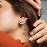 Sterling Silver Half Flower Earrings
