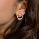 Golden Drop Earrings with Mini Hoops