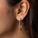 Silver Leaf Petal Dangling Earrings