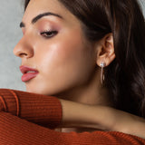 Silver Leaf Petal Dangling Earrings