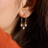 Golden Pearl Hoop Earring