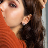 Sterling Silver Flower Zircon Earring