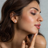 Silver Solitaire Mini Earrings