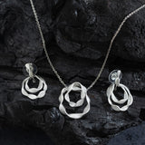 Silver Rose Jewelry Set