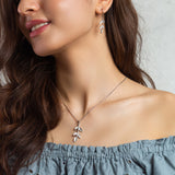 Silver Lucky Plant Jewelry Set