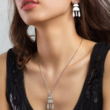 Silver Half Moon Jewelry Set