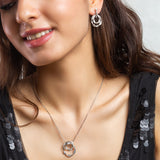 Silver Rose Jewelry Set