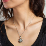 Silver Double Coated Flower Jewelry Set