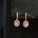 Rose Gold Oval Earrings