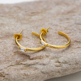 Golden Coiled Hook Earrings