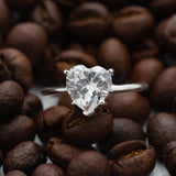 Silver Sparkling Heart Ring