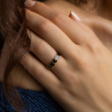 Golden Plated Black Heart's Ring