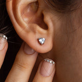 Sliver Heart Stud Earrings