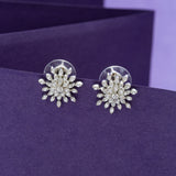 Sterling Silver Flower Zircon Earring