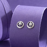Sterling Silver Sphere Flower Earrings