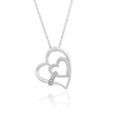 Silver Heart in a Heart Necklace