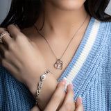 Silver Heart in a Heart Necklace