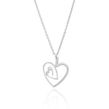 Silver Heart in a Heart Necklace